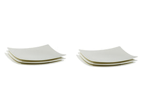 White Six Piece Square Bone China Service For Six Salad Plate Set - Montana Home & Kitchen Co.