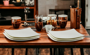 White Six Piece Square Bone China Service For Six Salad Plate Set - Montana Home & Kitchen Co.