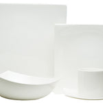 White Square Bone China 5 - Piece Dinnerware Set - Montana Home & Kitchen Co.