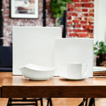 White Square Bone China 5 - Piece Dinnerware Set - Montana Home & Kitchen Co.