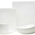 White Square Bone China 5 - Piece Dinnerware Set - Montana Home & Kitchen Co.