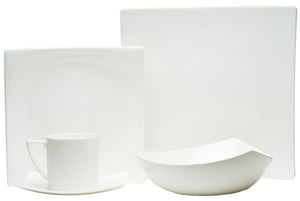 White Square Bone China 5 - Piece Dinnerware Set - Montana Home & Kitchen Co.