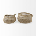 Wicker Storage Baskets With Long Handles Set Of Two - Montana Home & Kitchen Co.