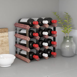 Wine Rack for 12 Bottles Brown Solid Wood Pine - Montana Home & Kitchen Co.