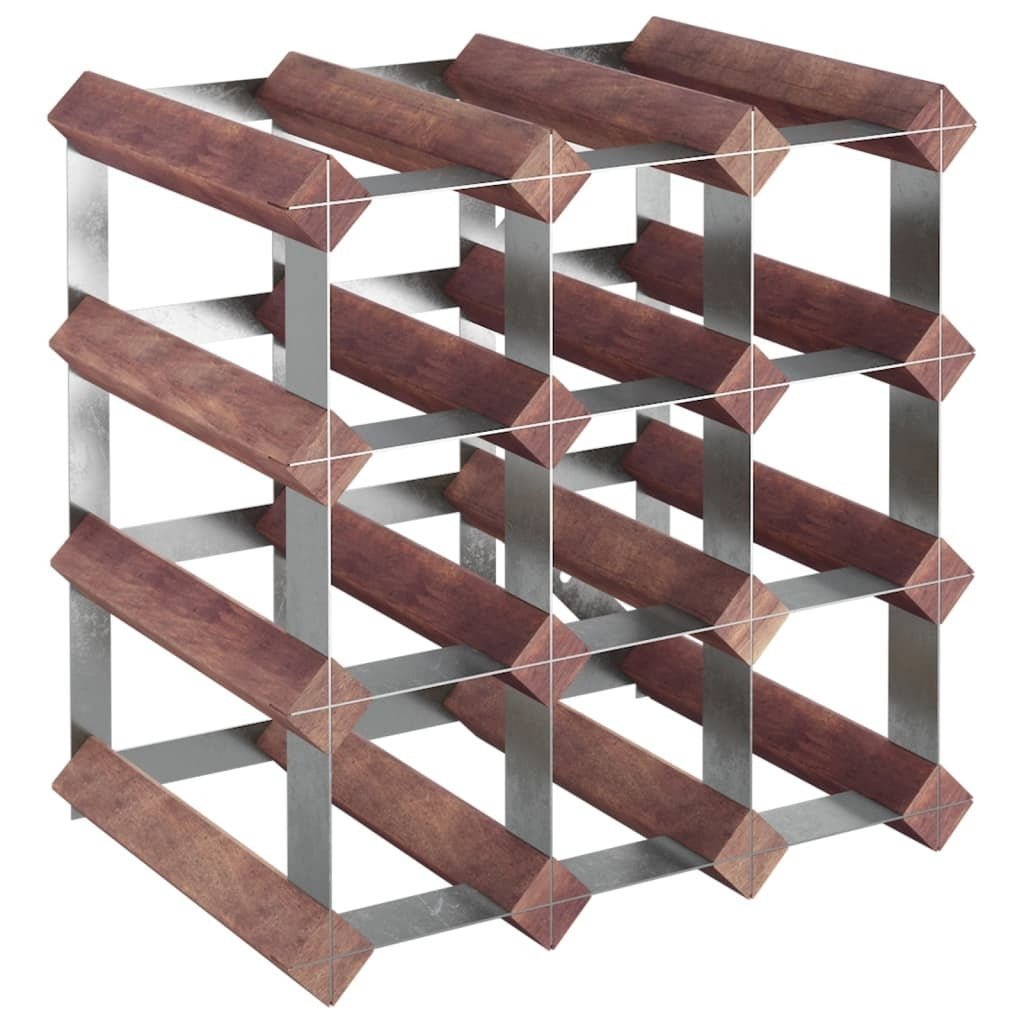 Wine Rack for 12 Bottles Brown Solid Wood Pine - Montana Home & Kitchen Co.