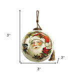 Winter Wreath Forest Santa Hand Painted Mouth Blown Glass Ornament - Montana Home & Kitchen Co.