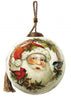 Winter Wreath Forest Santa Hand Painted Mouth Blown Glass Ornament - Montana Home & Kitchen Co.